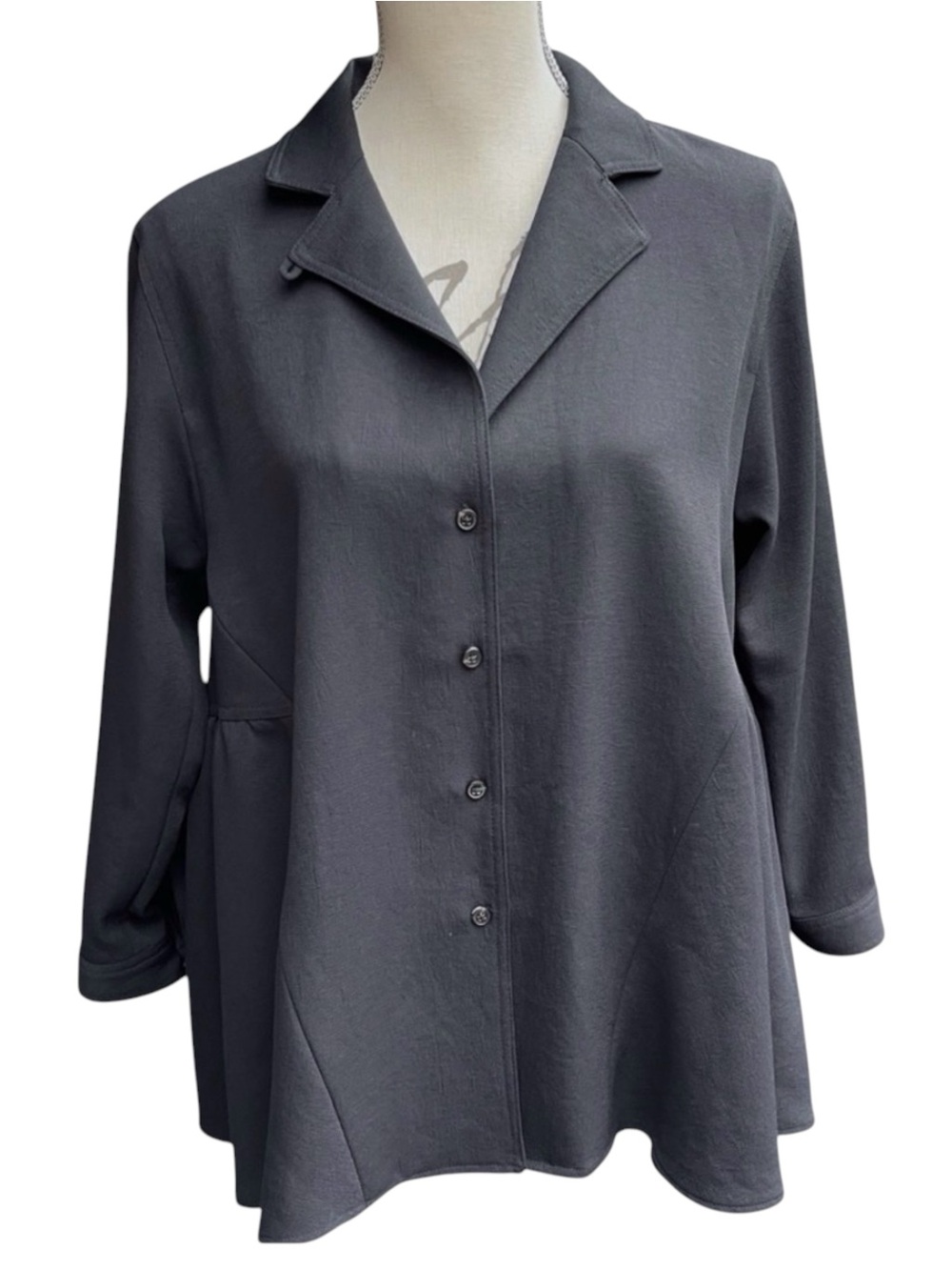 Rachel Comey (New York) Black Stretch Swing Button Front Blazer Jacket (XS/S)